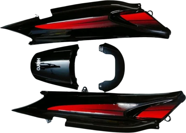 TP (SET OF 4) GLAMOUR N/M BLK / RED (SPORT RED BIKE)