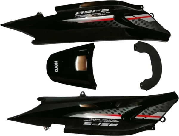 TP SET FIT FOR GLAMOUR FI TYPE-7 BLACK GREY (SILVER BIKE)