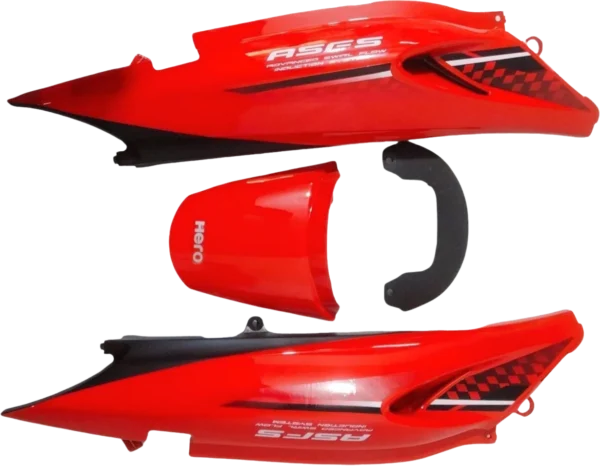 TP SET FIT FOR GLAMOUR FI TYPE-7 SPORT RED (BLACK RED BIKE)